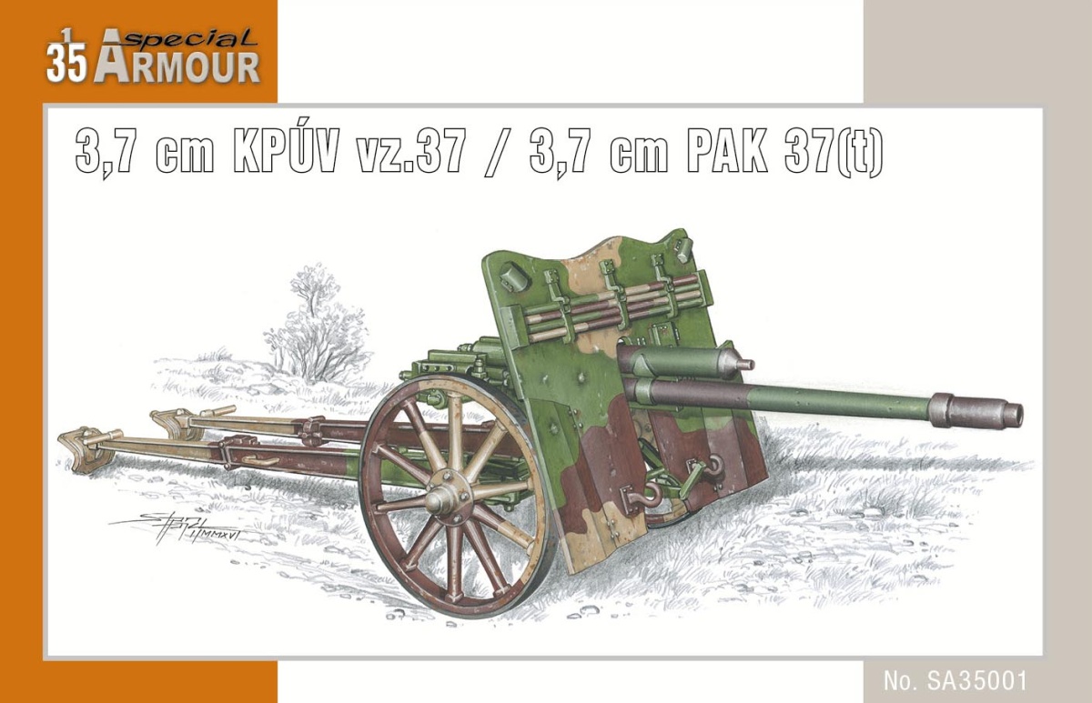Plastikový model kanónu 1/35 3,7 cm KPUV vz.37 / 3,7 cm PAK 37(t)