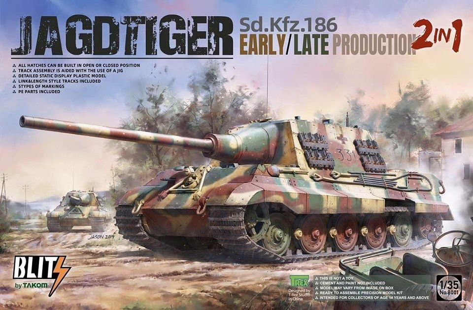 1/35 Blitz Series Jagdtiger Sd.Kfz.186 Early/Late Production, 2 In 1
