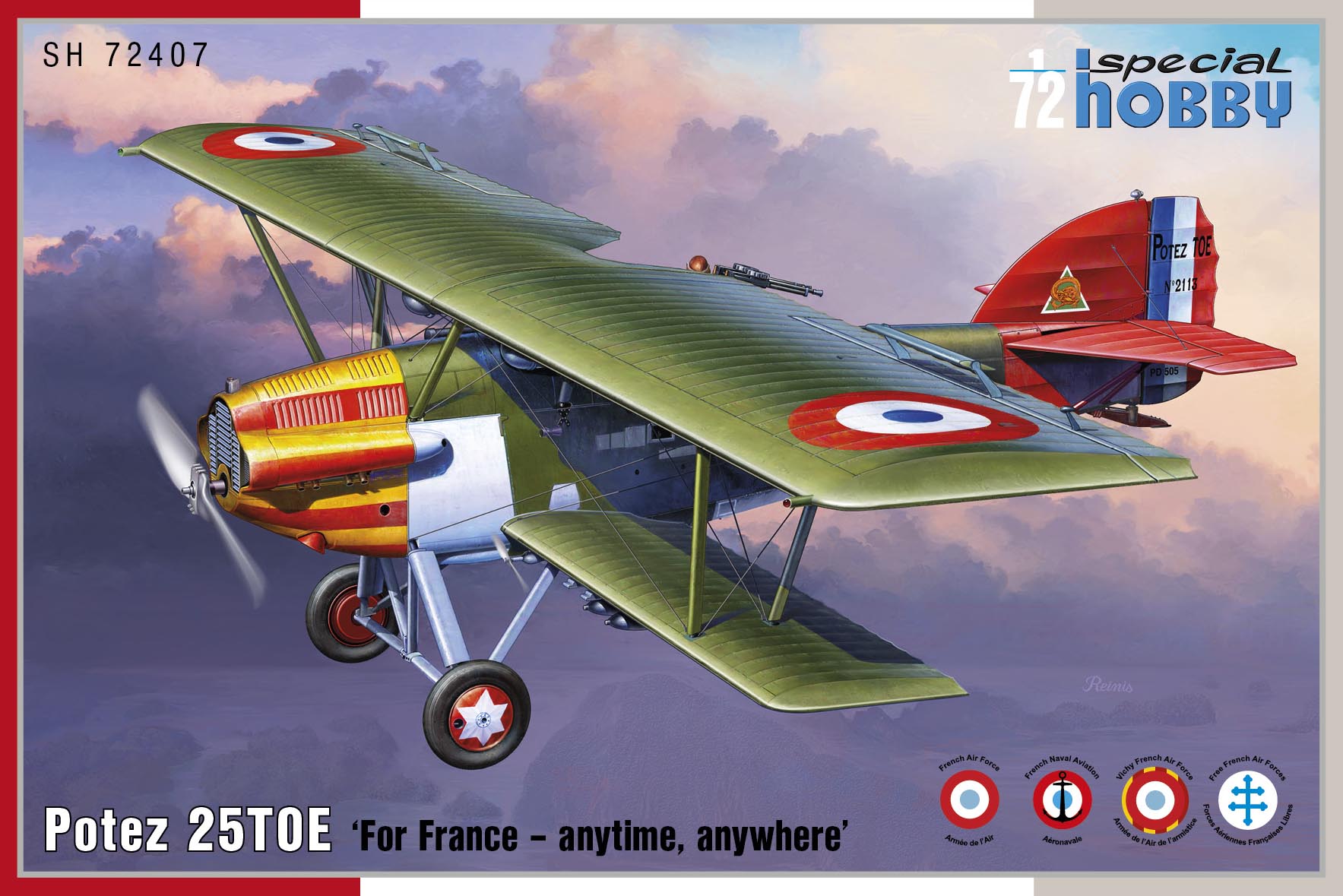 Plastikový model letadla 1/72 Potez 25 TOE - 'For France - any time, any where'