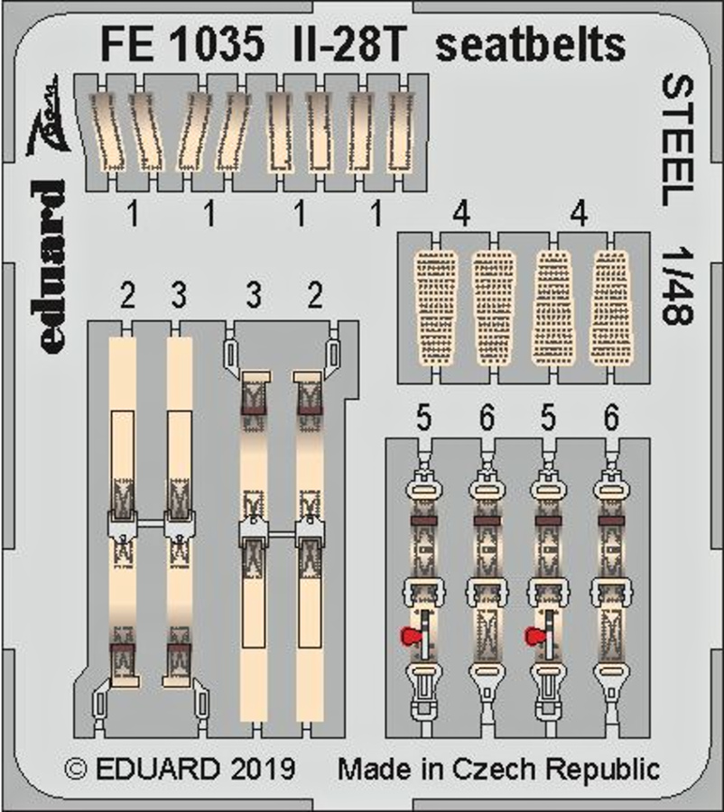 1/48 Il-28T seatbelts STEEL for BOBCAT kit