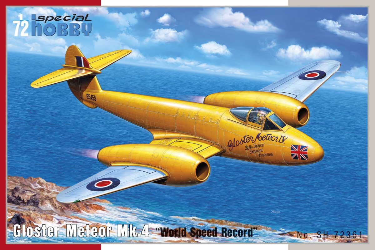 Plastikový model letadla 1/72 Gloster Meteor Mk.4 World Speed Record