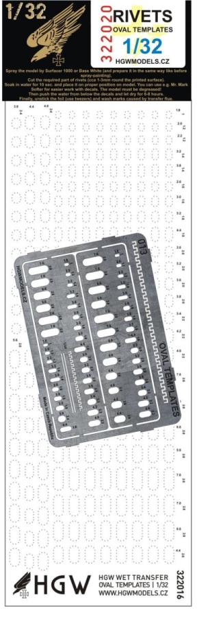 1/32 Oval Templates (Plus) - Free Lines of Rivets - incl. 322016 + PE scribing template