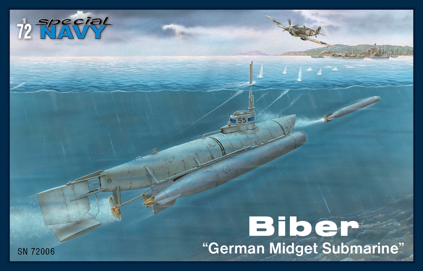 Plastikový model ponorky 1/72 Biber German Midget Submarine