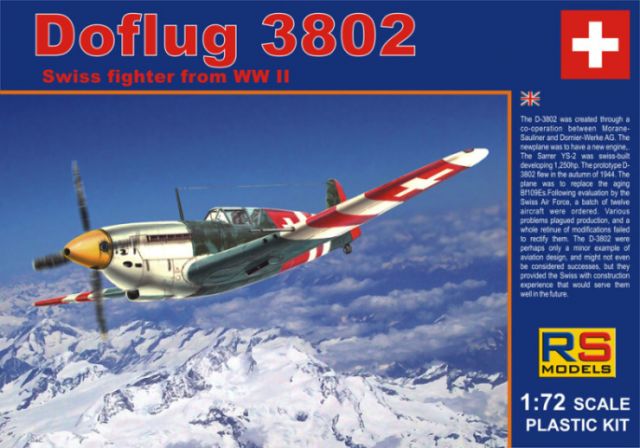 Plastikový model letadla 1/72 Doflug D-3802/D-3803    3 decal v. for Switzerland