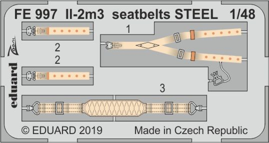 1/48 Il-2m3 seatbelts STEEL for TAMIYA kit