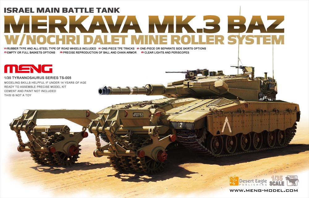 1/35 ISRAEL MAIN BATTLE TANK MERKAVA Mk.3 BAZ w/NOCHRI DALET MINE ROLLER SYSTEM