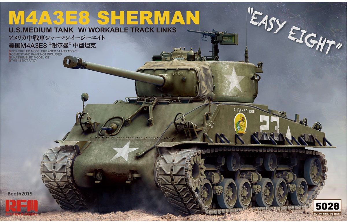 1/35 SHERMAN M4A3E8 with workable Track links