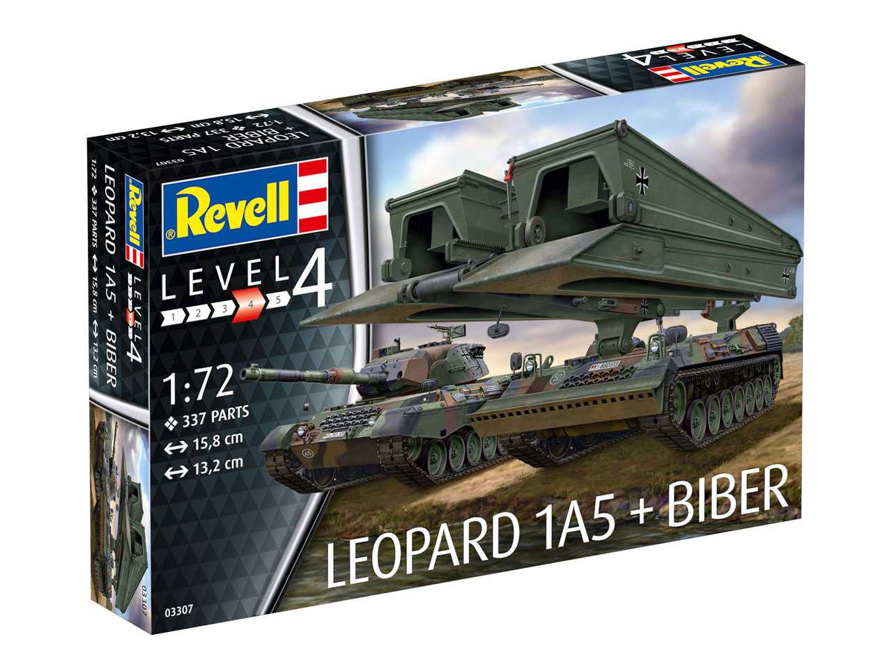 Plastic ModelKit tanky 03307 - Leopard 1A5 & Bridgelayer 