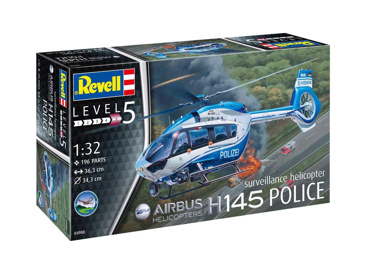Plastic ModelKit vrtulník 04980 - H145 