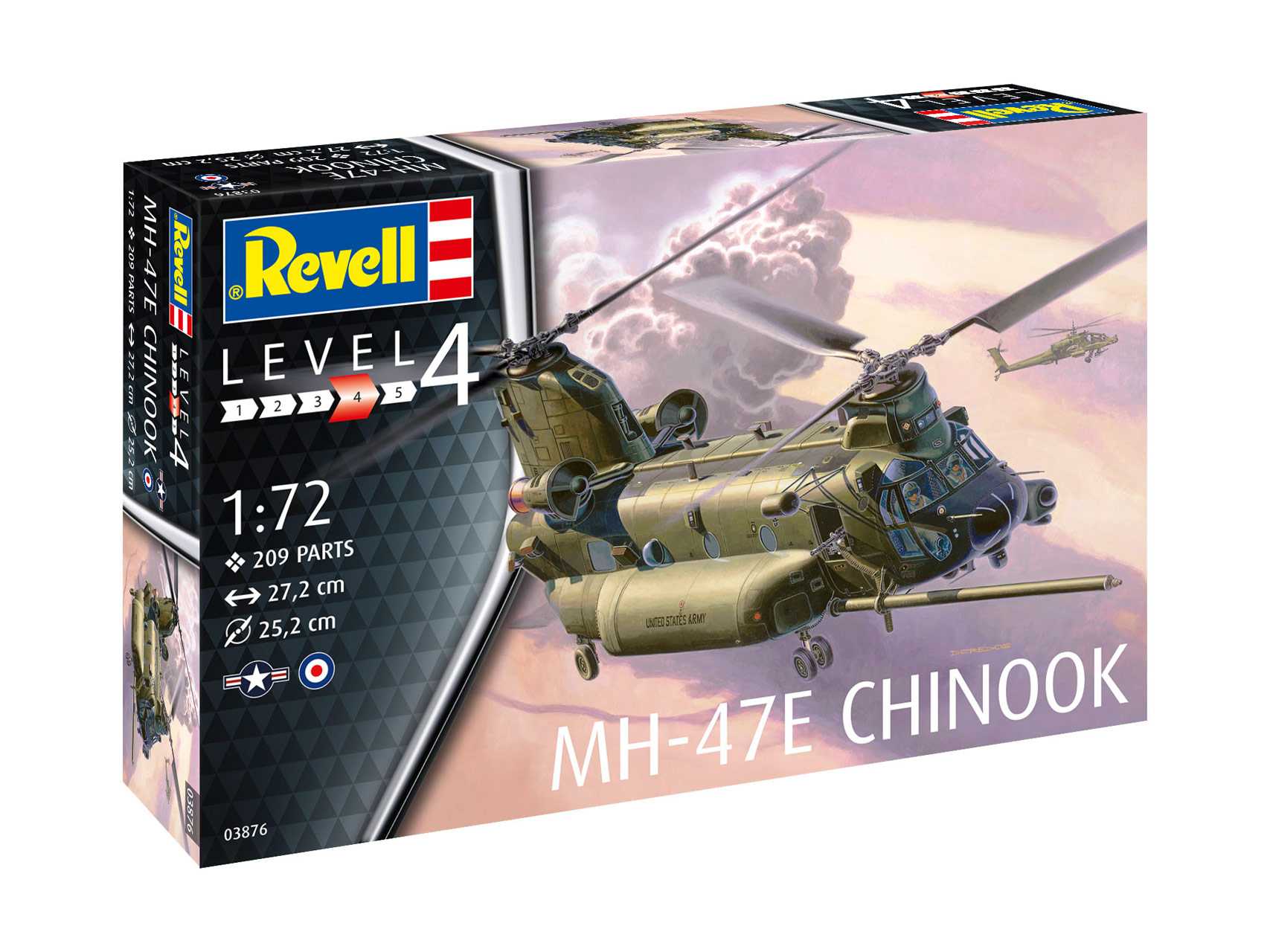 Plastic ModelKit vrtulník 03876 - MH-47 Chinook (1:72)