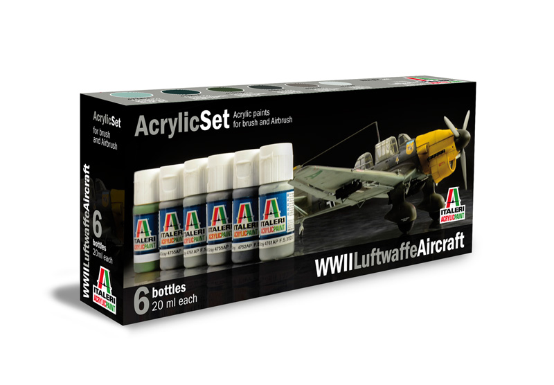 Italeri Acryl color set 436AP - WWII LUFTWAFFE AIRCRAFT 6 ks