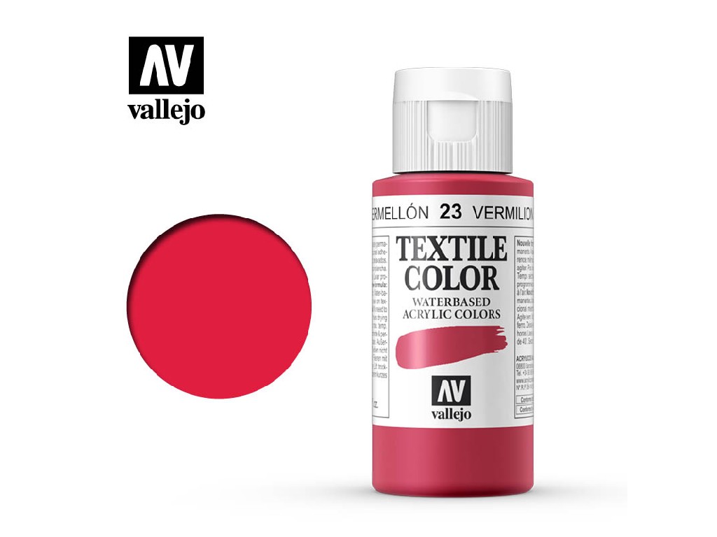Vallejo Textile Color 40023 Vermillion (60ml)