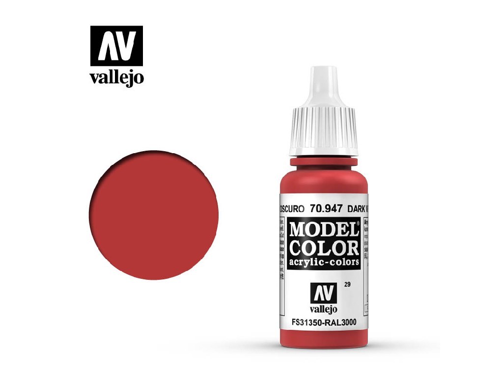 Akrylová barva Vallejo Model Color 70947 Dark Vermillion (17ml)
