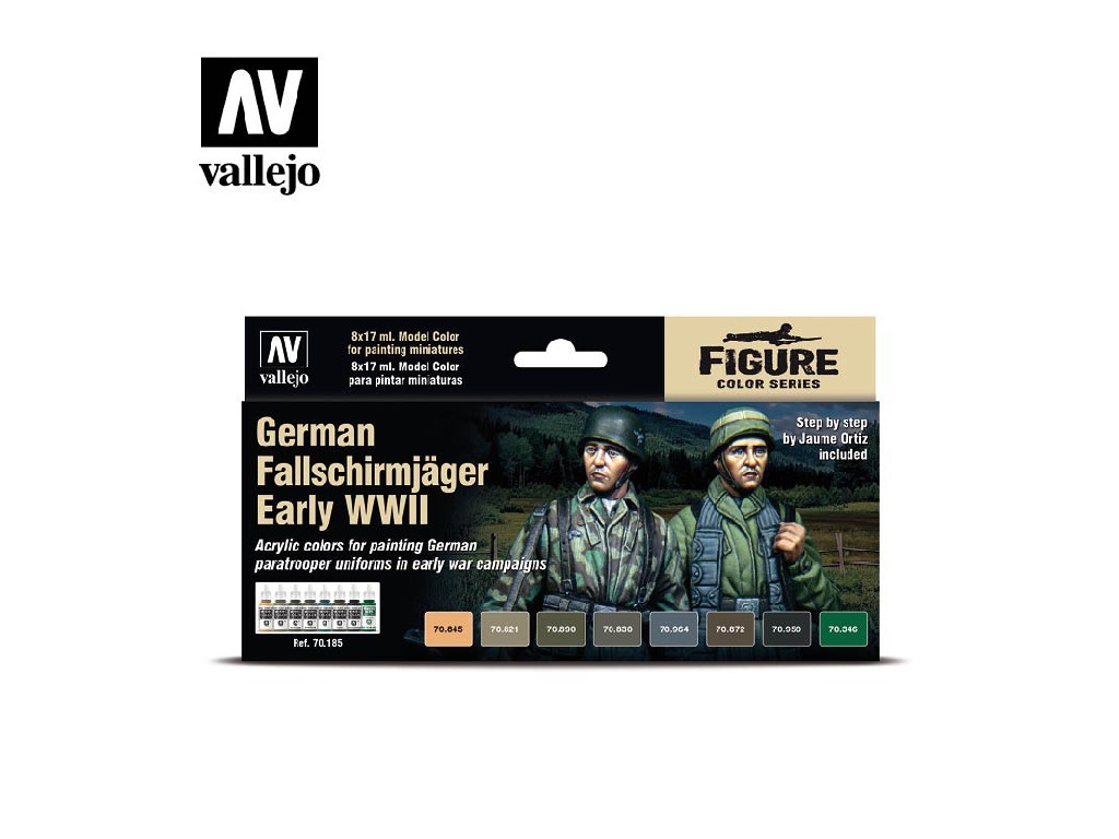 Sada akrylových barev Vallejo Model Color 8 color set 70185 German Fallschirmjäger Early WWII (8)