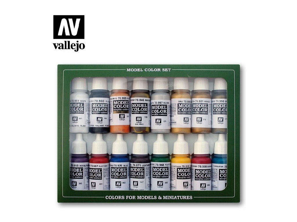 Sada akrylových barev Vallejo Model Color 16 color Set 70143 Imperial Rome (16)