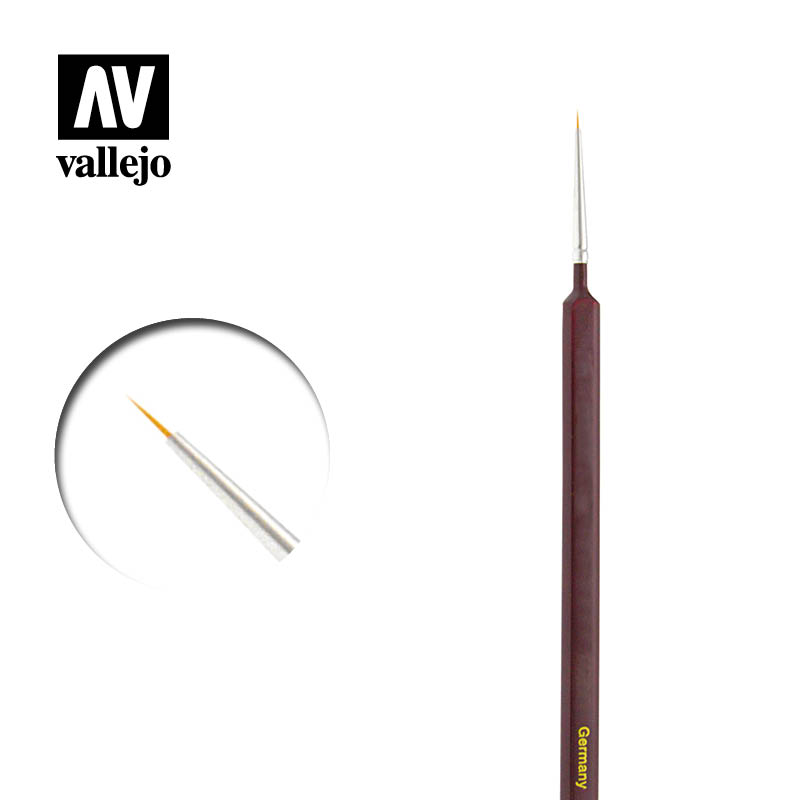 Vallejo Brush Synthetic P15030 Round Toray Brush Triangular Handle No.3/0