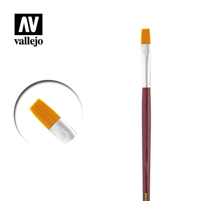 Vallejo Brush Synthetic PM05002 Flat Rectangular Brush No. 2 Toray