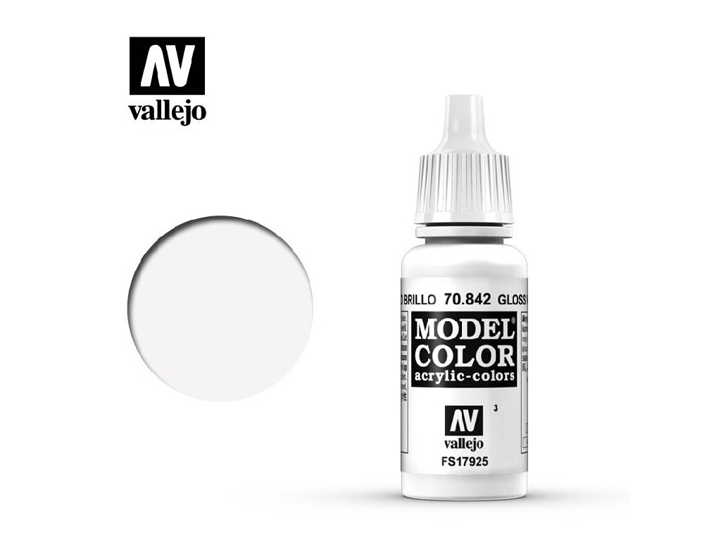 Akrylová barva Vallejo Model Color 70842 Gloss White (17ml)