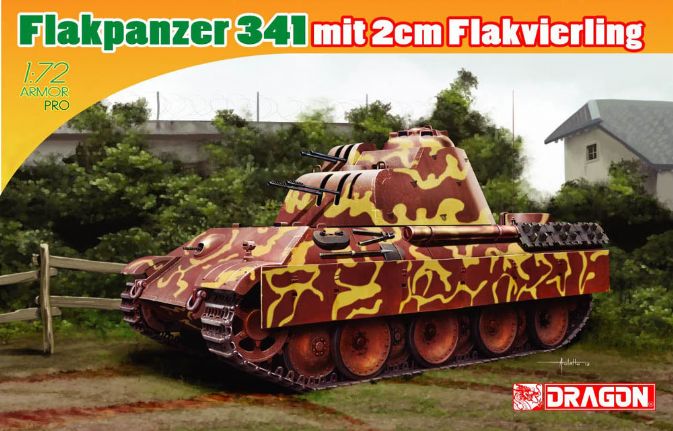 Model Kit tank 7487 - FLAKPANZER 341 mit 2cm FLAKVIERLING (1:72)