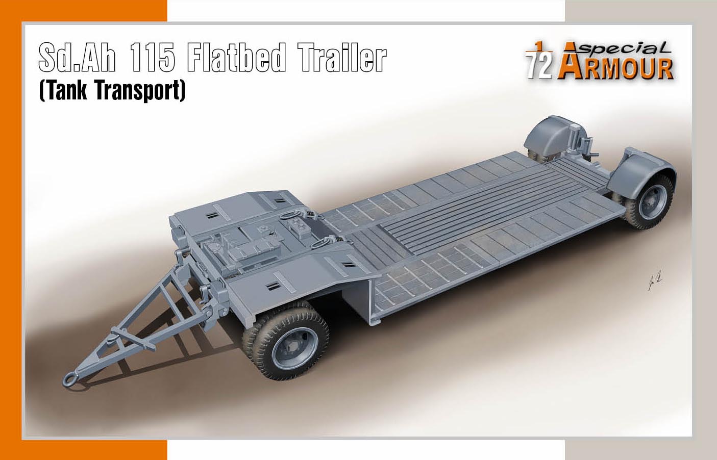 Plastikový model transportéru  1/72 Sd.Ah 115 Flatbed Trailer (Tank Transport)