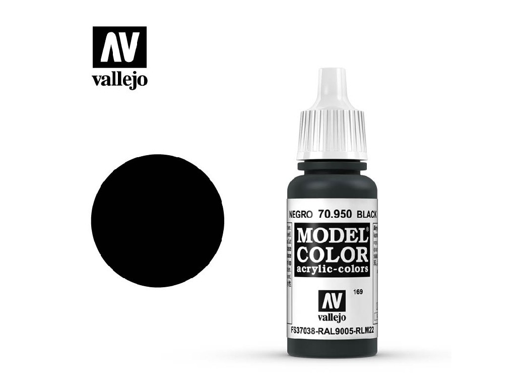 Akrylová barva Vallejo Model Color 70950 Black (17ml)