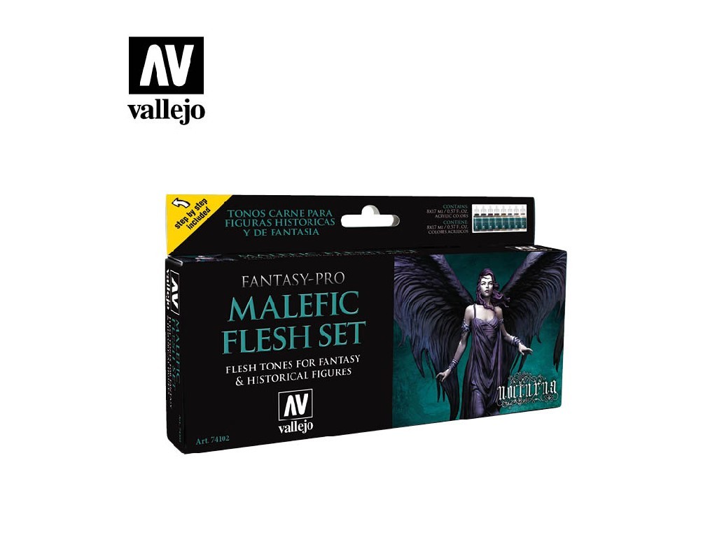 Vallejo Pro Nocturna 8 Color Set 74102 Malefic Flesh Set (8)