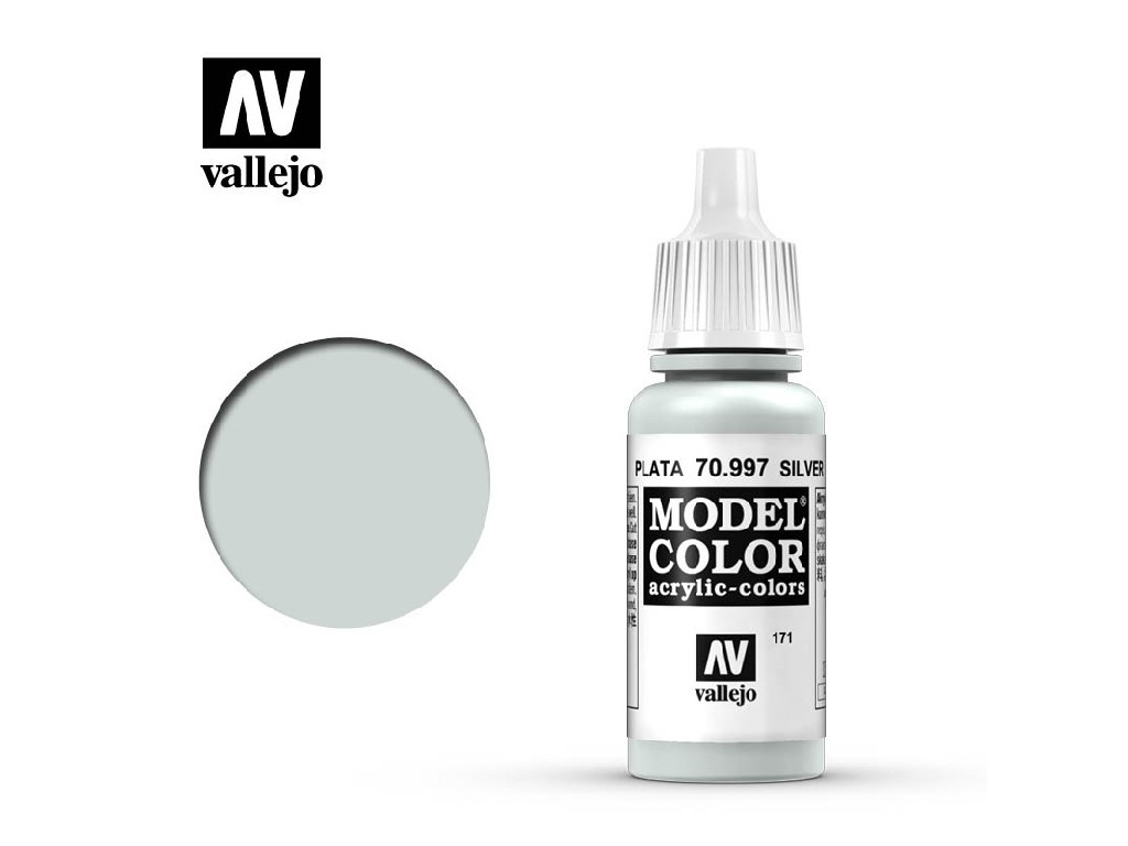 Akrylová barva Vallejo Model Color 70997 Silver (17ml)