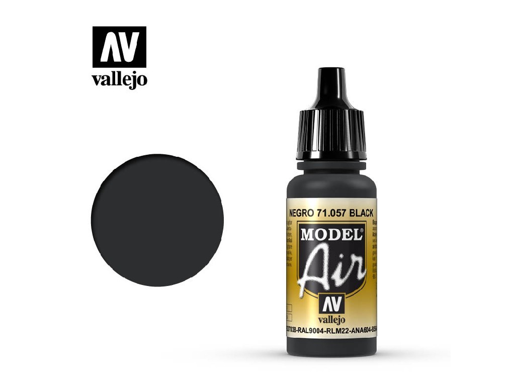 Akrylová barva pro Airbrush Vallejo Model Air 71057 Black (17ml)