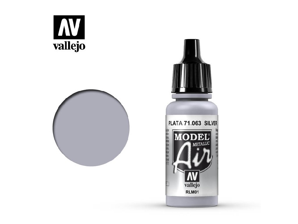 Akrylová barva pro Airbrush Vallejo Model Air 71063 Silver RLM01 (17ml)