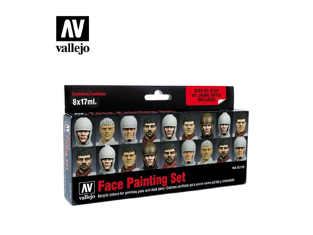 Sada akrylových barev Vallejo Model Color Effects Set 70119 Faces Painting Set (8) by Jaume Ortiz