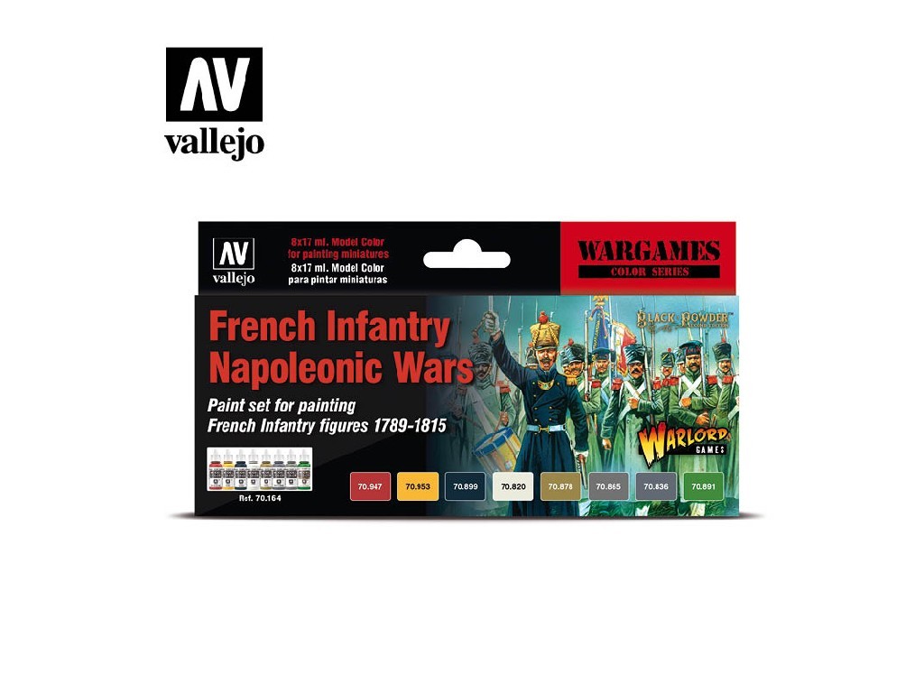 Sada akrylových barev Vallejo Model Color set 70164 French Infantry Napoleonic Wars (8)