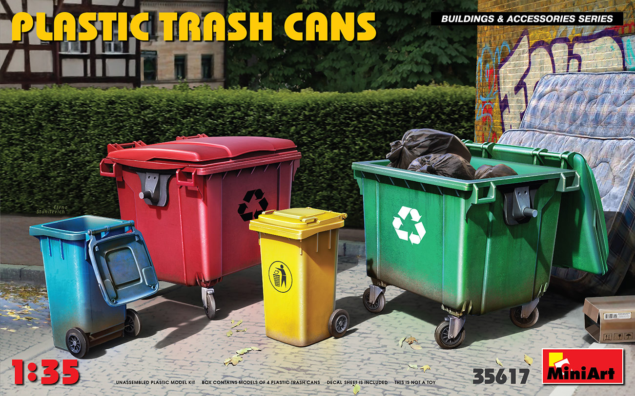 1/35 Plastic Trash Cans - Miniart