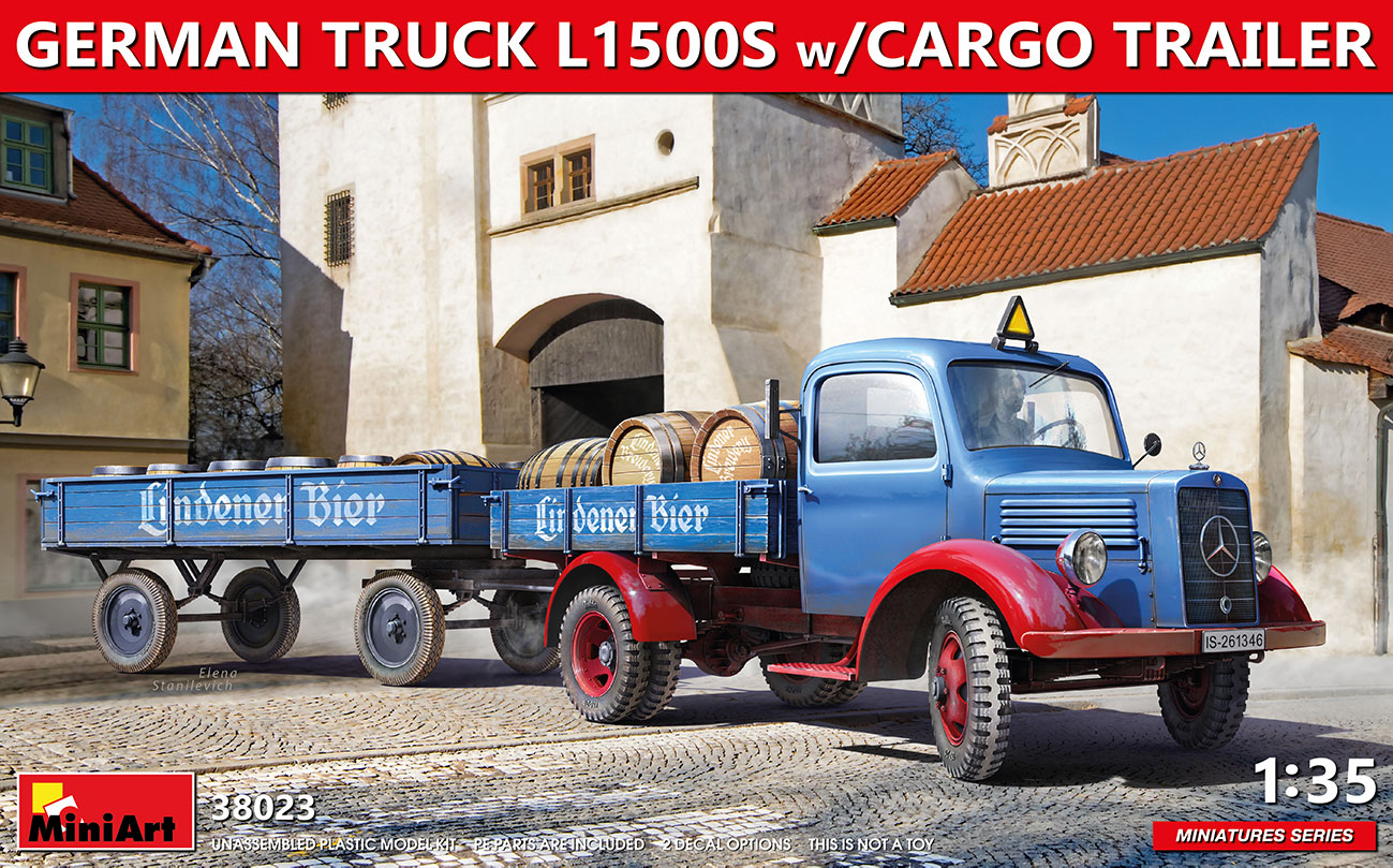 1/35 GERMAN TRUCK L1500S w/CARGO TRAILER - Miniart