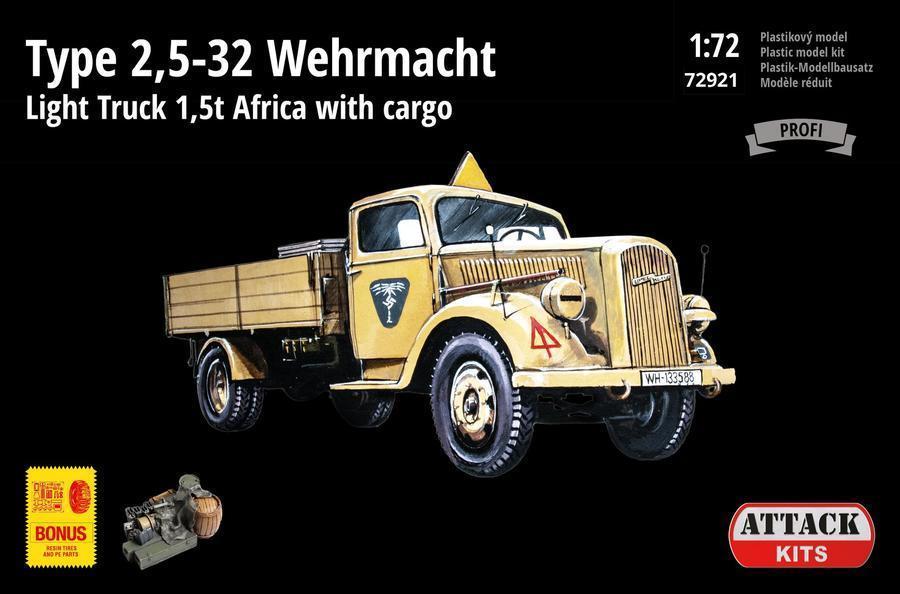 1/72 Type 2,5-32 Wehrmacht Light Truck 1,5 t Africa with cargo (resin cargo, resin detailed wheels, 