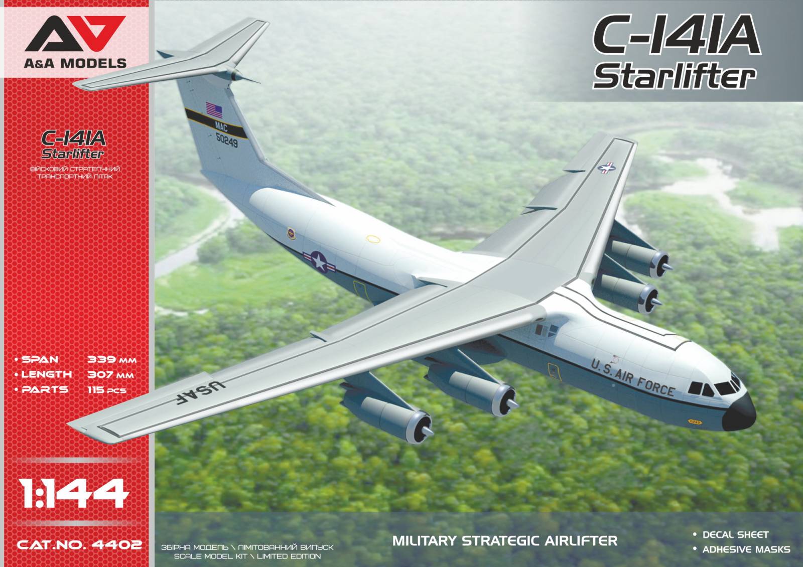 1/144 C-141A Strategic military airlifter ( 2 camo schemes)