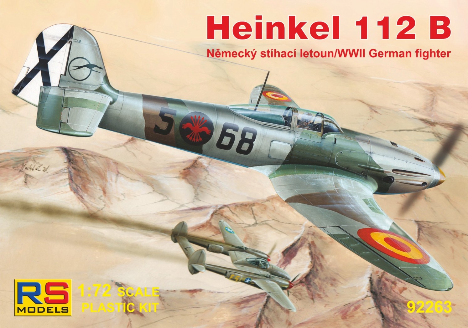 Plastikový model letadla 1/72 Heinkel 112B Spain 3 decal v. for Spain