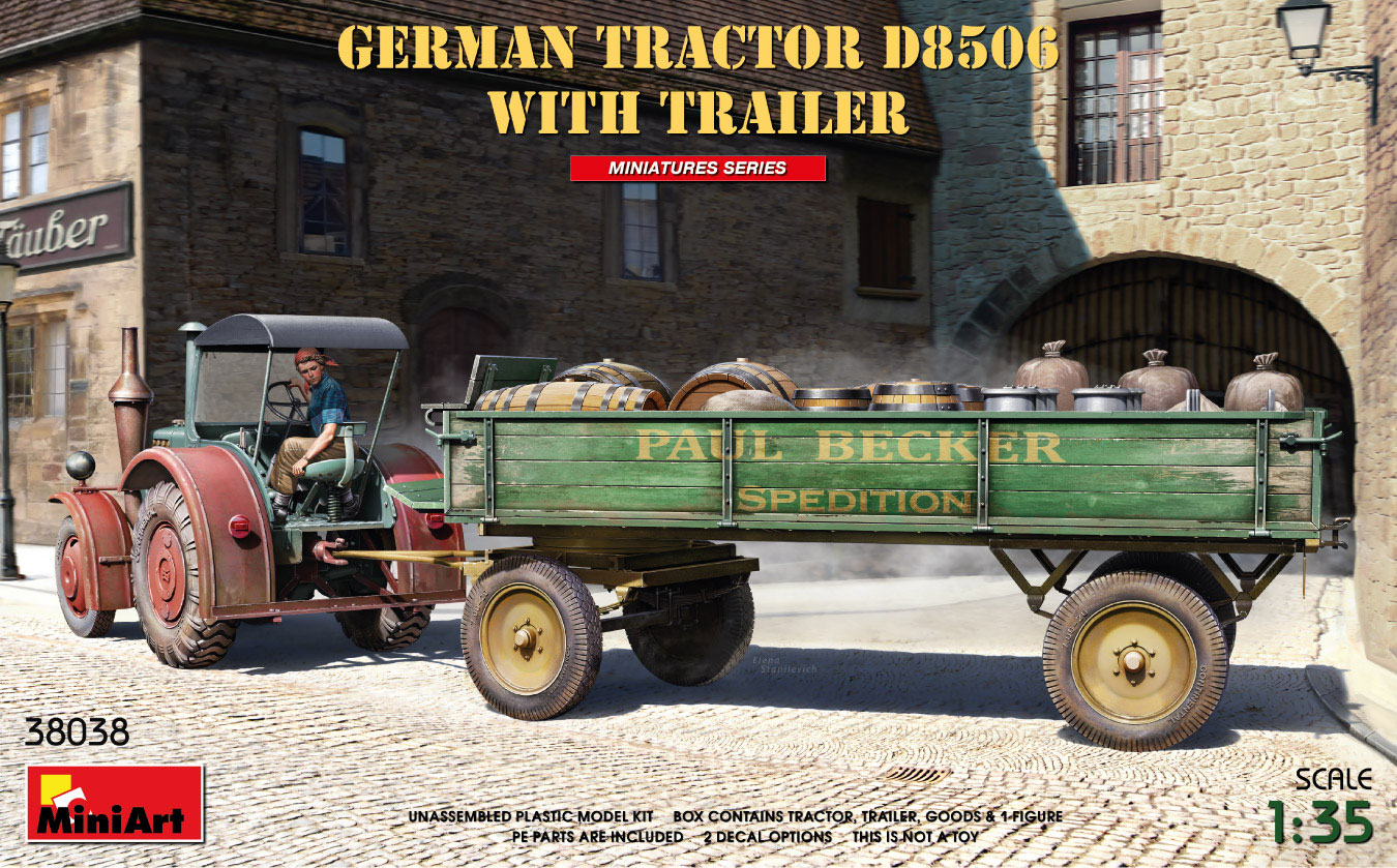 1/35 German Tractor D8506 with Trailer - Miniart