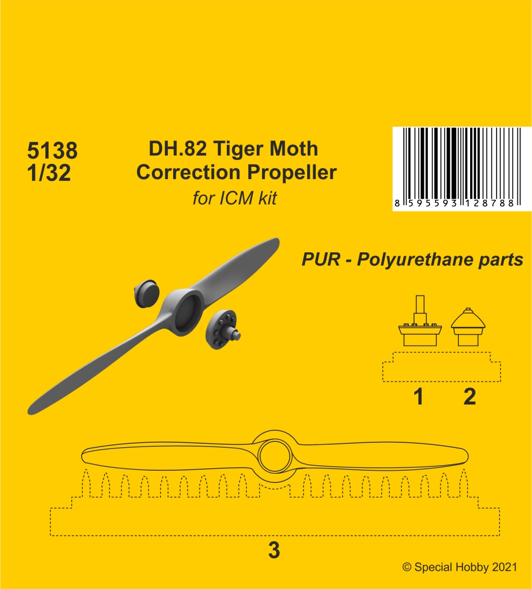 1/32 DH.82 Tiger Moth Correction Propeller(ICM kit)