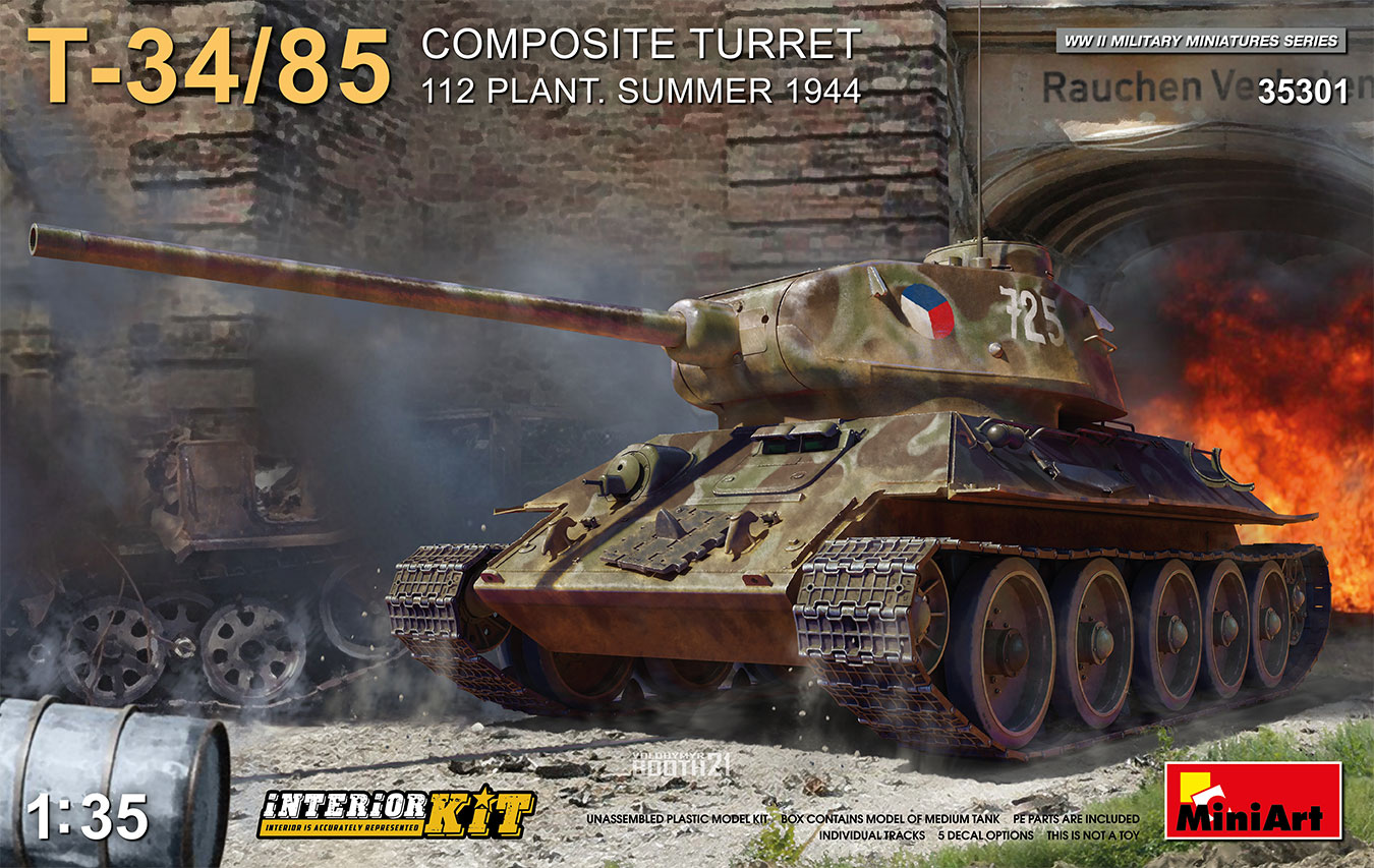 1/35 T-34-85 Composite Turret. 112 Plant. Summer 1944 Interior Kit - Miniart