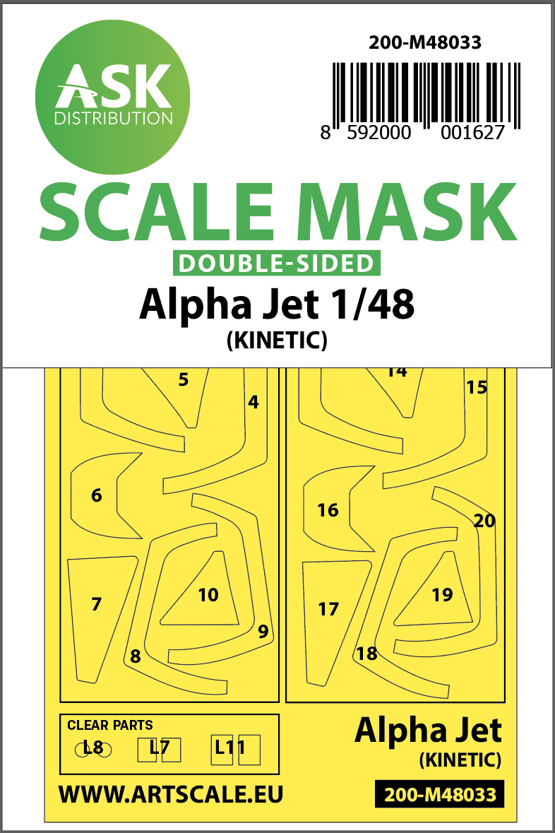 1/48 Alpha Jet double-sided painting mask for Kinetic