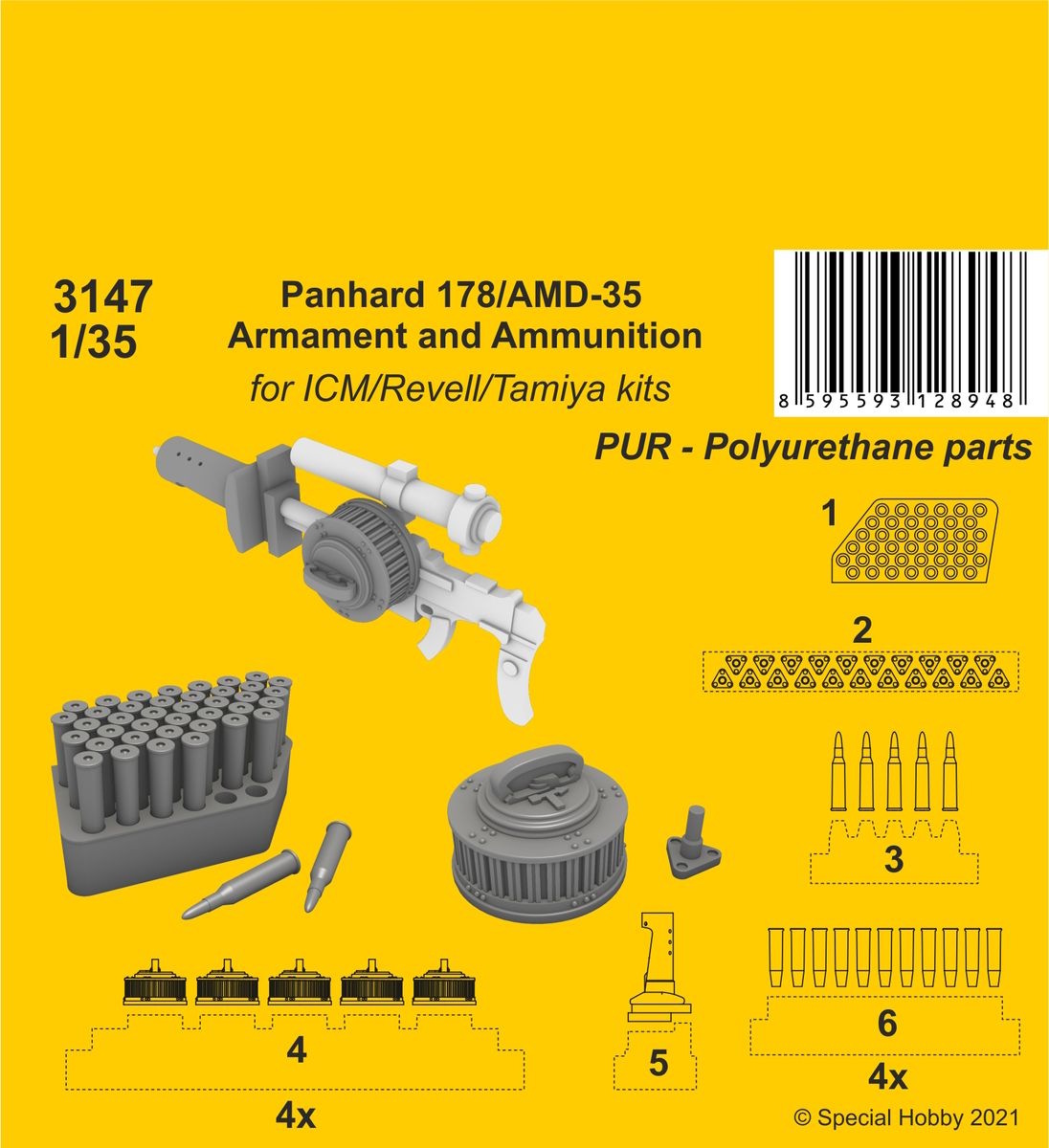 1/35 Panhard 178/AMD-35 Armament and Ammunition (ICM/Revell Tamiya kits)