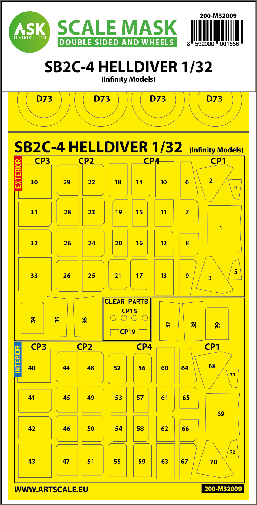 1/32 SB2C-4 Helldiver double-sided express mask for Infinity kit