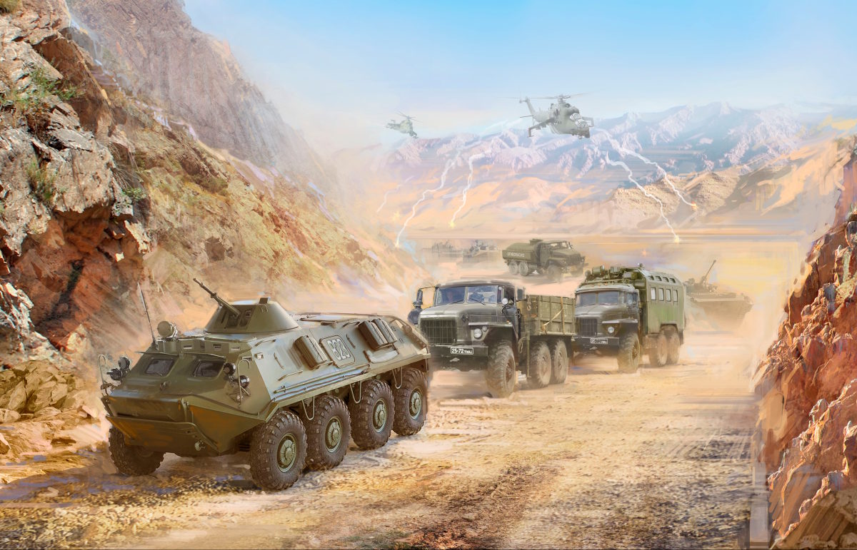 1/72 Afghan Motorcade (1979-1989) (URAL-375D, URAL-375A, ATZ-5-375, BTR-60PB)