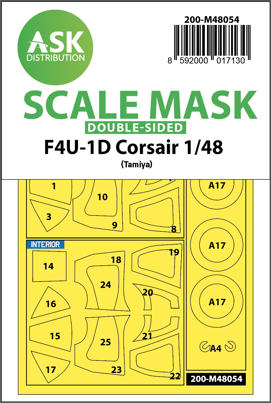 1/48 F4U-1D Corsair double-sided express mask for Tamiya