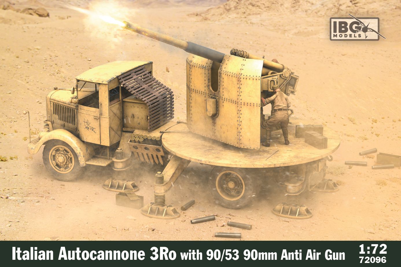 1/72 3Ro Italian Autocannone 90/53 with 90mm Anti Air Gun - IBG