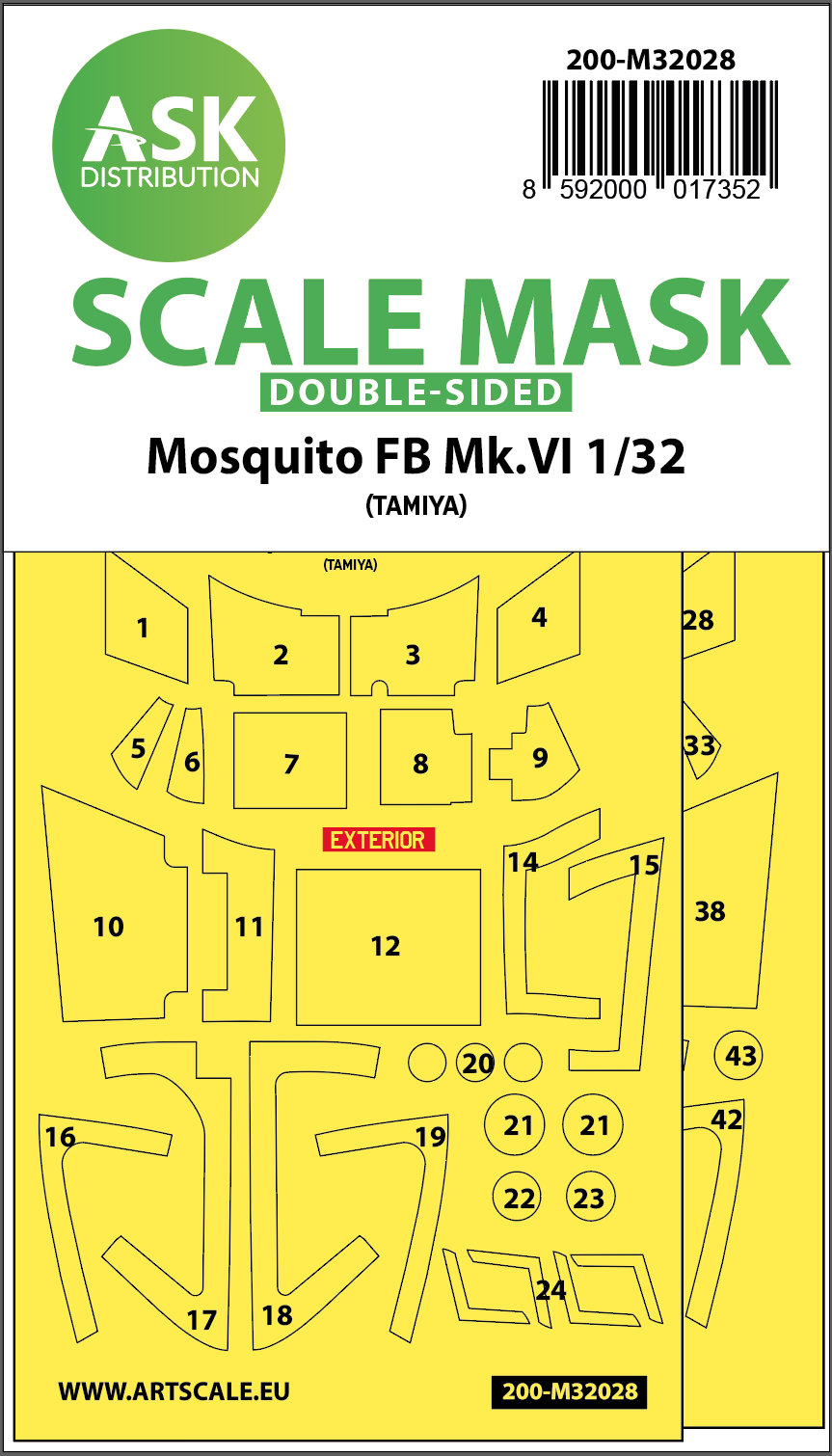 1/32 Mosquito FB Mk.VI double-sided express masks for Tamiya