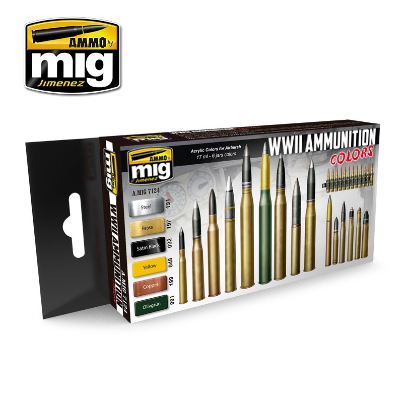 WWII Ammunition Colors Acrylic Armour Sets