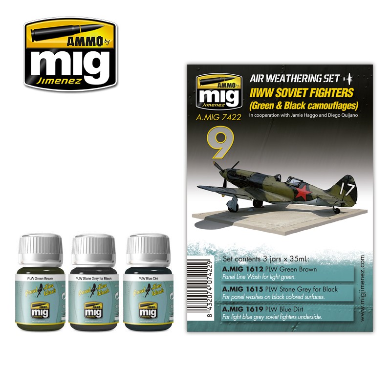 WWII Soviet Fighters (Green & Black Camouflages) Weathering Air Sets