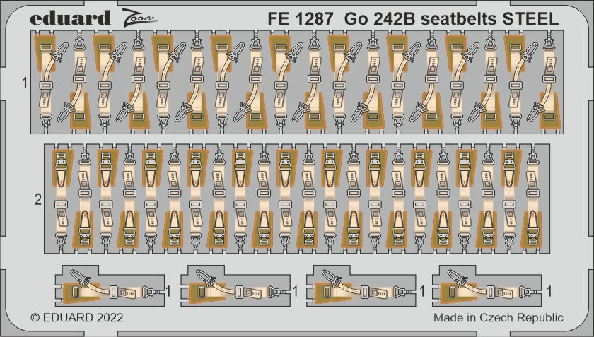 1/48 Go 242B seatbelts STEEL for ICM kit