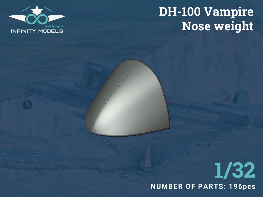 1/32 DH-100 Vampire Nose weight for Infinity kit